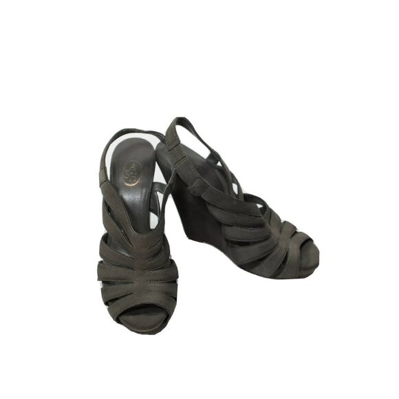 Ash Womens Size 38 Green Mega Sandal Leather Open Toe Wedge Heel Slingback Shoe - Picture 3 of 5